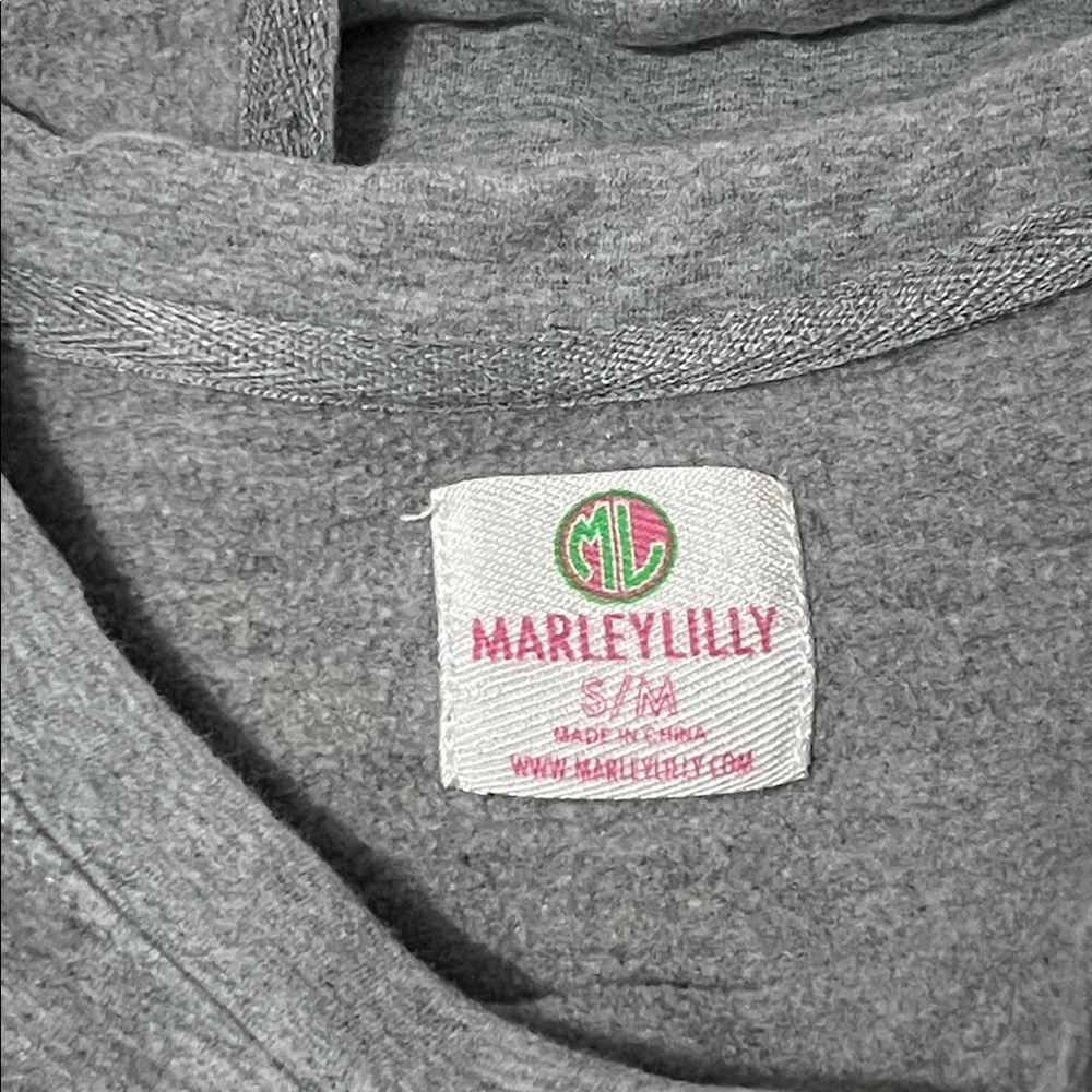 MarleyLilly Grey/Leopard Print “Y’all” Sweatshirt w/ Faux Suede Elbow Patches - Picture 3 of 4